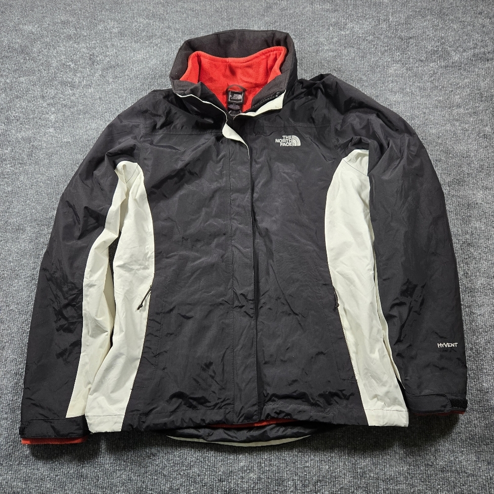 The North Face F14 HyVent Triclimate Shell Jacket Black White Red Women's Size S